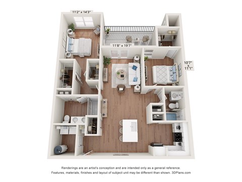 B2 Floor Plan at The One at Spartanburg, South Carolina, 29303