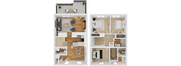 C1 Floor Plan at The Garden District Apartments, Germantown, TN, 38138