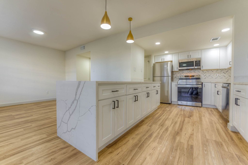 Kitchen Island Kitchen Island at The Garden District Apartments, Tennessee, 38138
