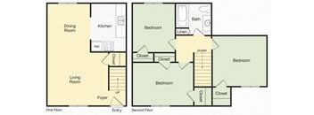 Goji 2Bed 1Bath 1300 Sq.ft at Kiwi Goji Apartments, Tennessee, 38111