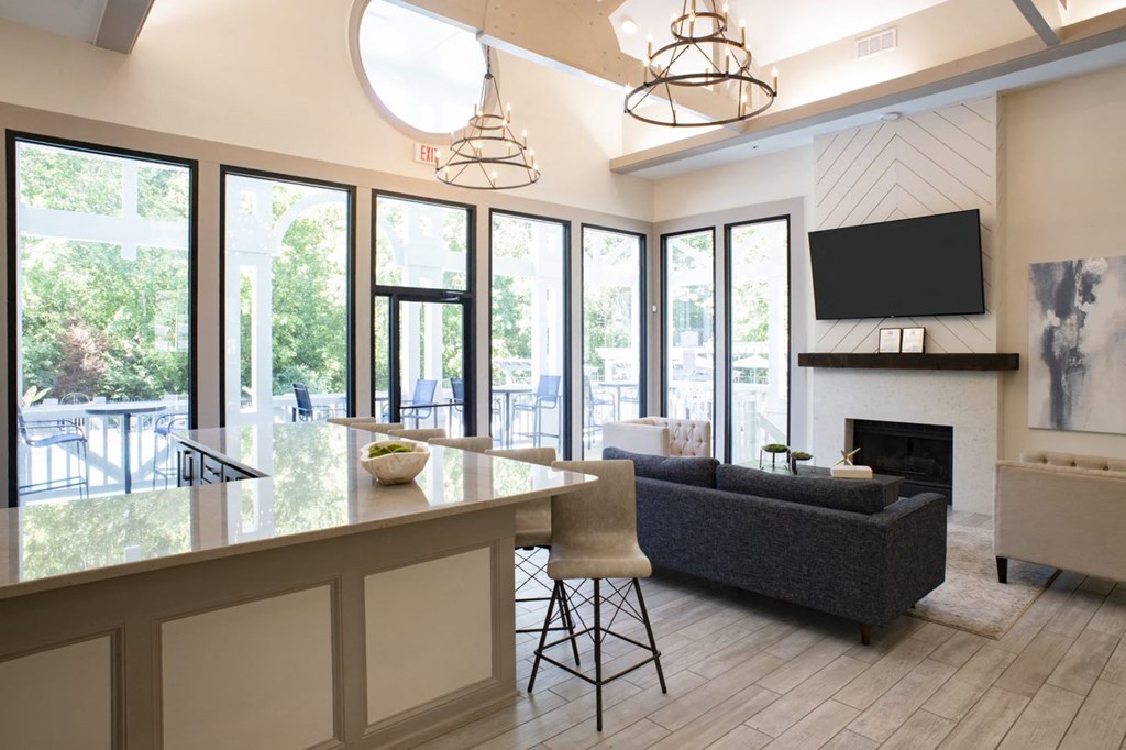 Renovated Clubhouse with Large Windows at Grove Point, Norcross, GA, 30093