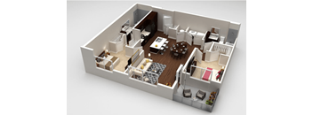 Coltrane 2 bed 2 bath Floorplan at Highland Row Apartments, TN, 38111