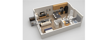 Studio_548 Floorplan at Highland Row Apartments, Memphis, TN,  38111