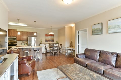 Spacious living room located at Hall Creek Apts in Arlington, TN 38002