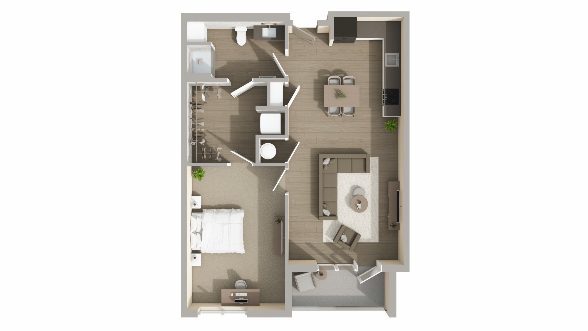 A13 Floor Plan at Conwood Flats Apartments, Memphis, TN, 38107