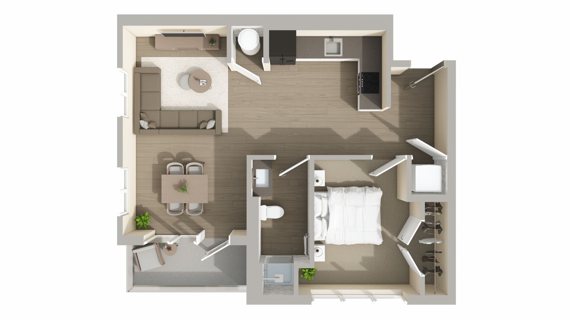 A2 Floor Plan at Conwood Flats Apartments, Memphis, TN