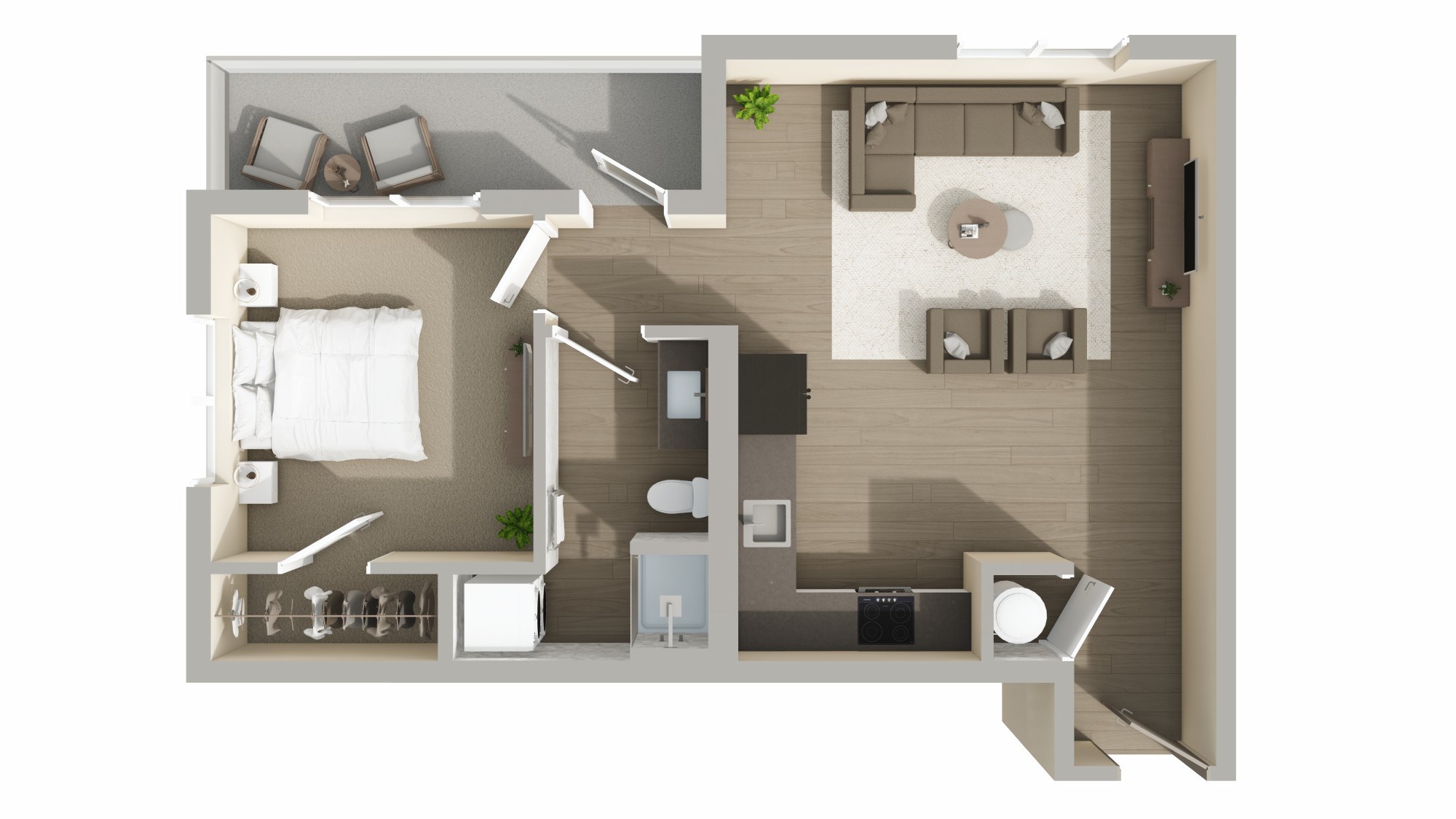 A6 Floor Plan at Conwood Flats Apartments, Memphis, TN, 38107