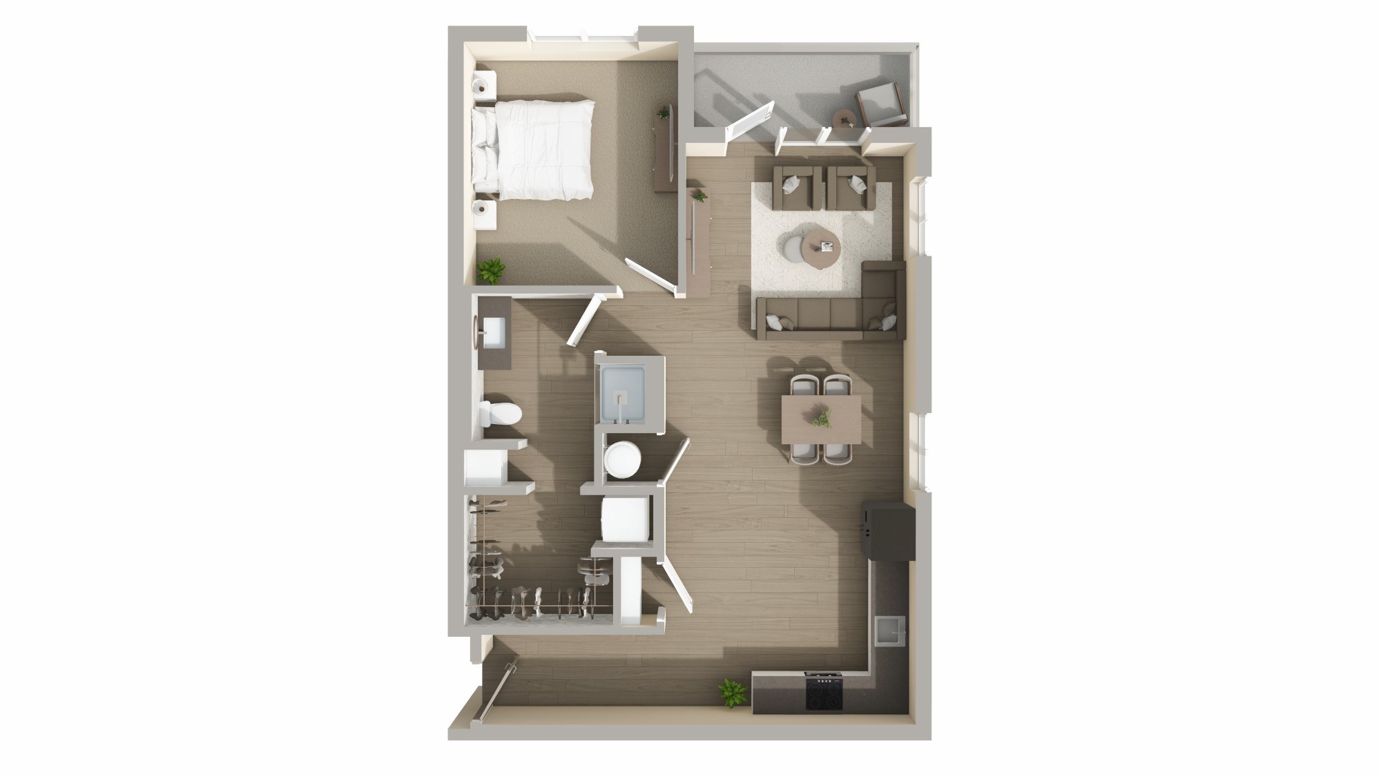 A9 Floor Plan at Conwood Flats Apartments, Memphis