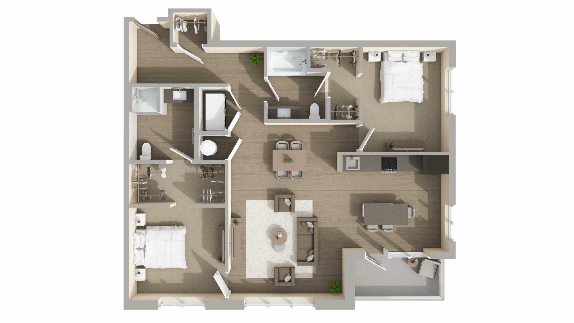 B3 Floor Plan at Conwood Flats Apartments, Memphis, TN