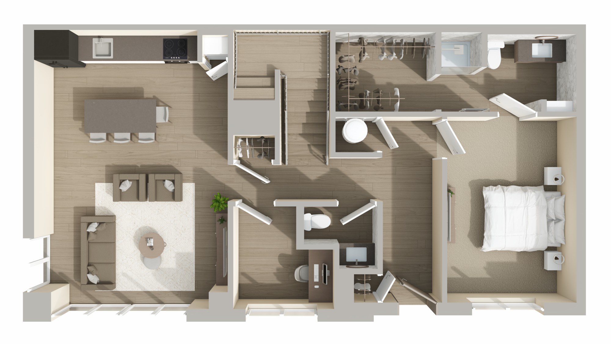 C1 Floor Plan at Conwood Flats Apartments, Memphis, Tennessee