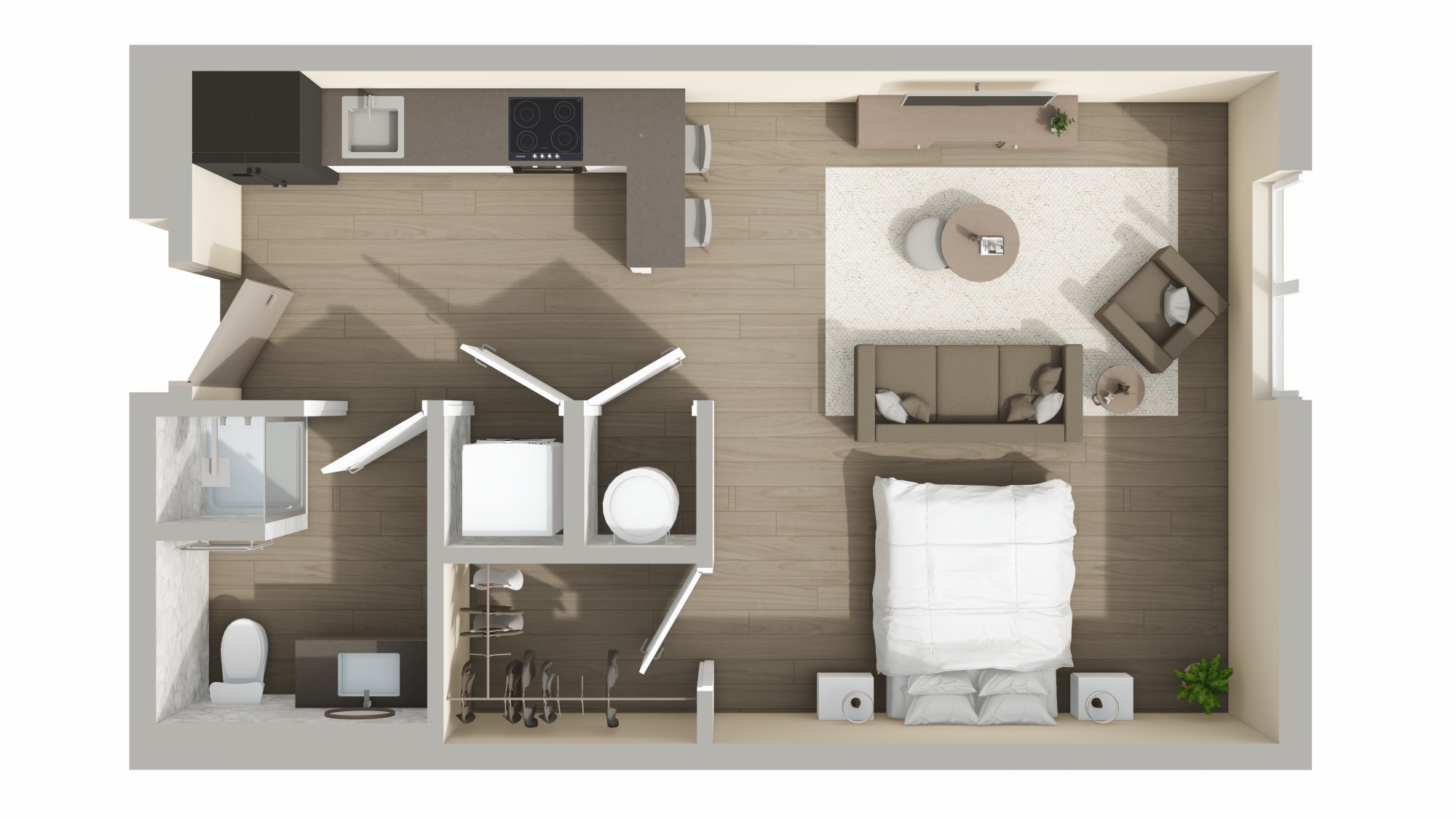 S1 Floor Plan at Harbor Side at Conwood Flats Apartments, Memphis, TN, 38107