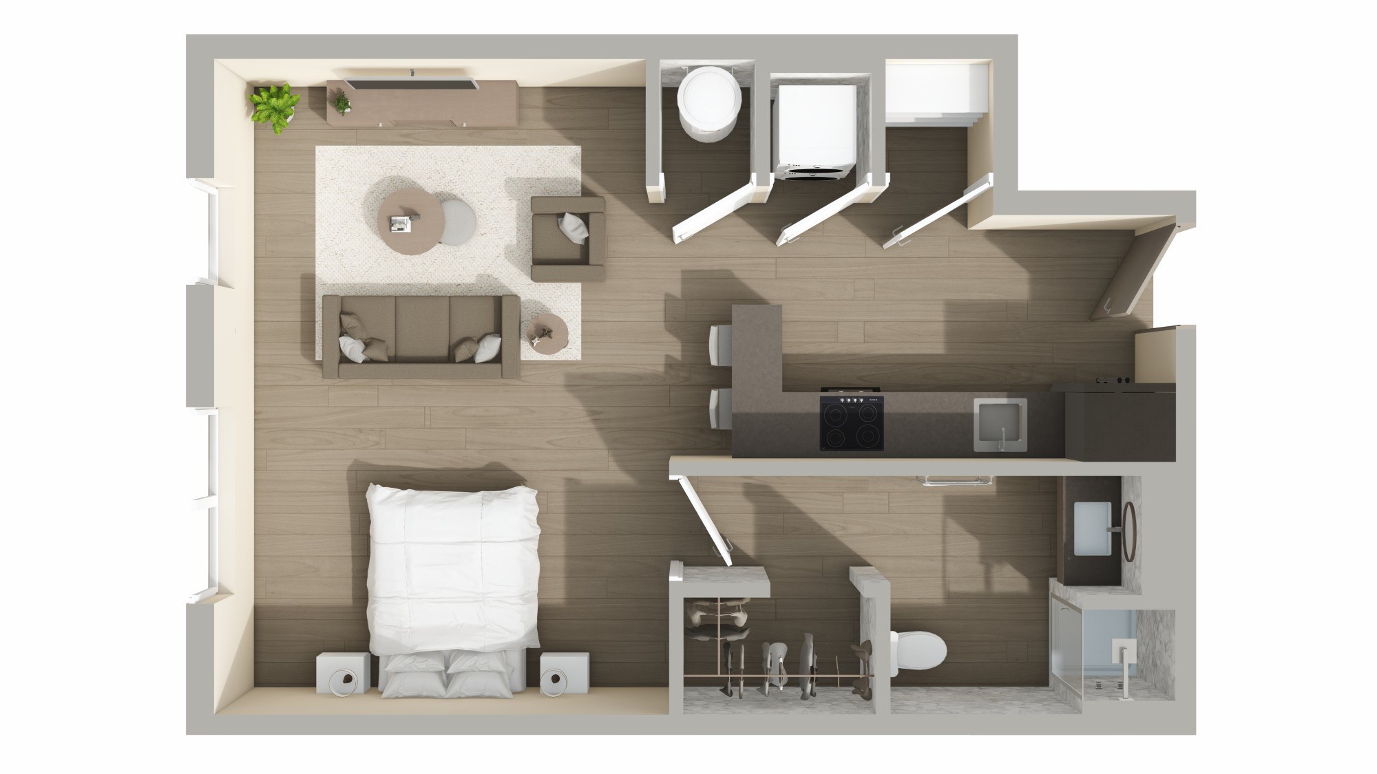 S2 Floor Plan at Harbor Side at Conwood Flats Apartments, Memphis, TN