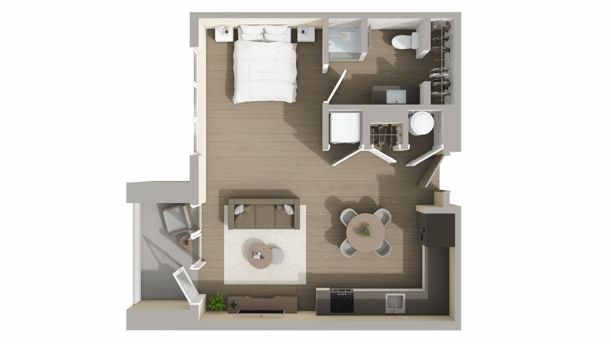S3 Floor Plan at Harbor Side at Conwood Flats Apartments, Memphis, 38107