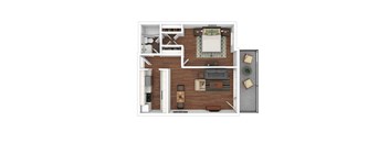 A1 Floor Plan at Iris Luxury Apartments, Memphis, TN 38105