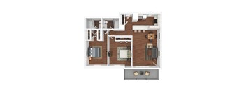 B2 Floor Plan at Iris Luxury Apartments, Memphis, 38105