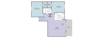 B3 Floor Plan at Iris Luxury Apartments, Memphis, TN 38105