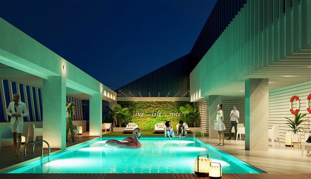 Pool View In Night Pool View In Night at Iris Luxury Apartments, Memphis, TN