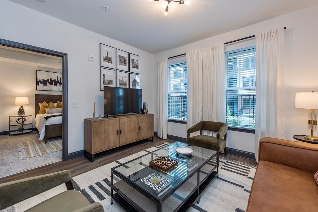 Modern Living Room at The Jamestown Apartment Flats, Richmond, VA