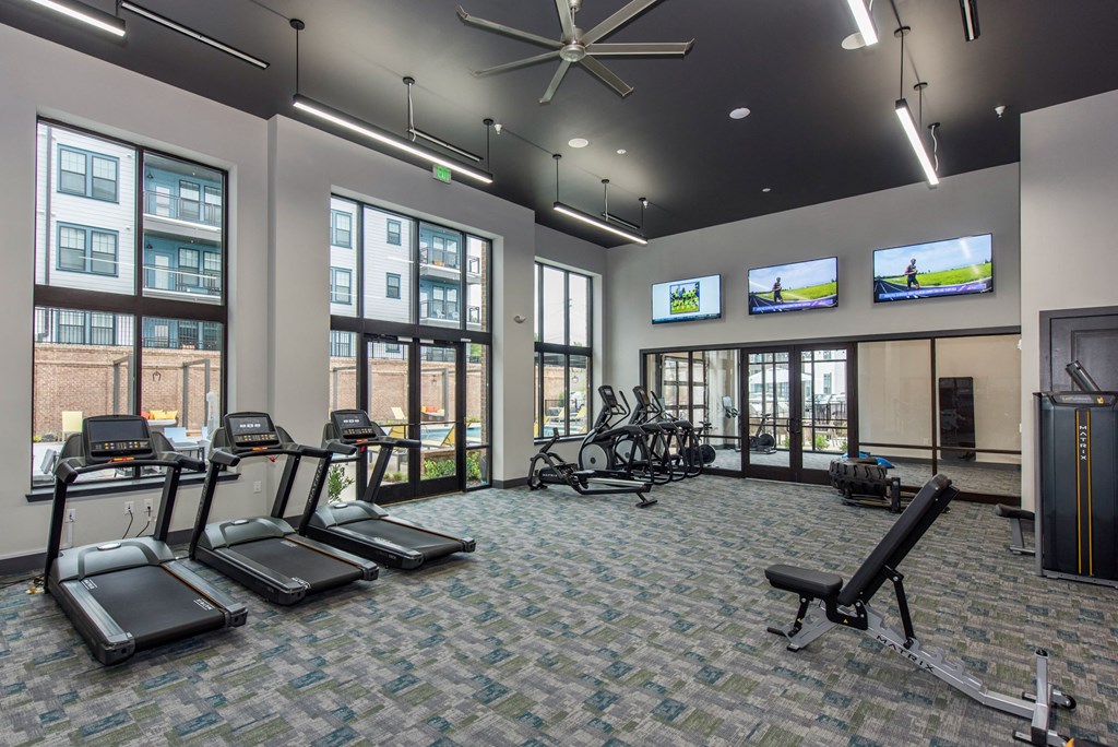 Fitness Center Cardio Equipment at The Jamestown Apartment Flats, Richmond, 23224