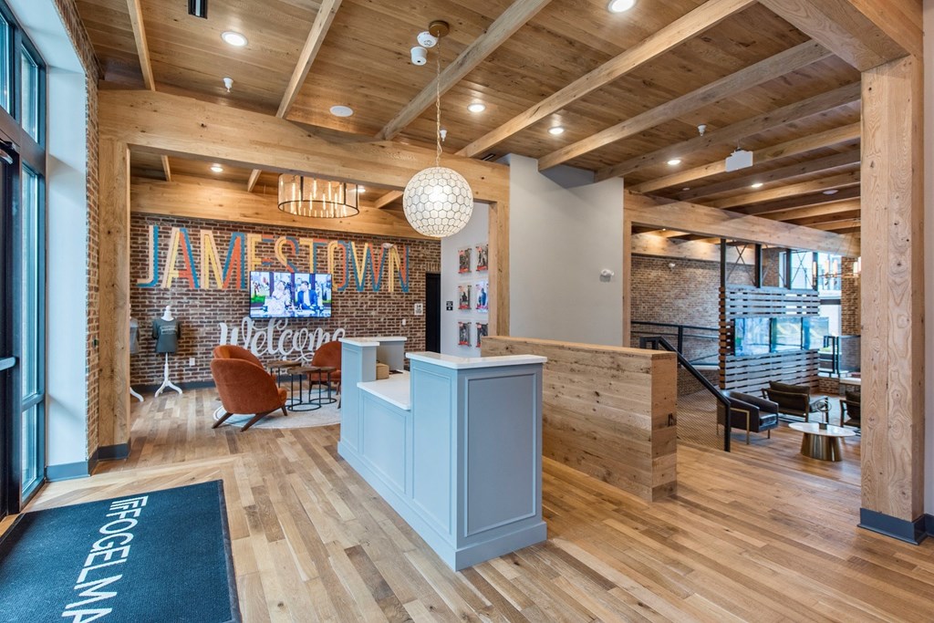 Leasing Lobby at The Jamestown Apartment Flats, Richmond, VA 23224