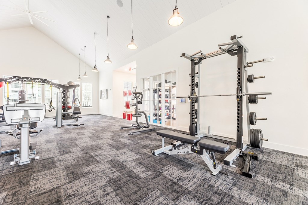 the gym at the enclave at woodbridge apartments in sugar land, tx at The Livano Kemah, Kemah