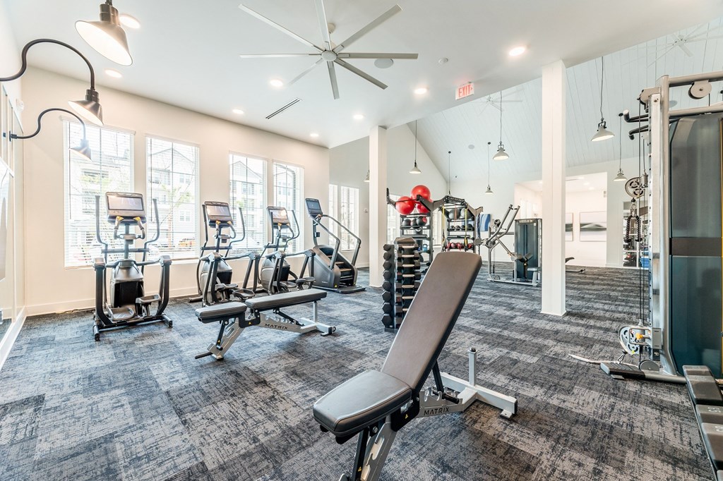 the apartments at masse corner 205 fitness room  at The Livano Kemah, Kemah, Texas