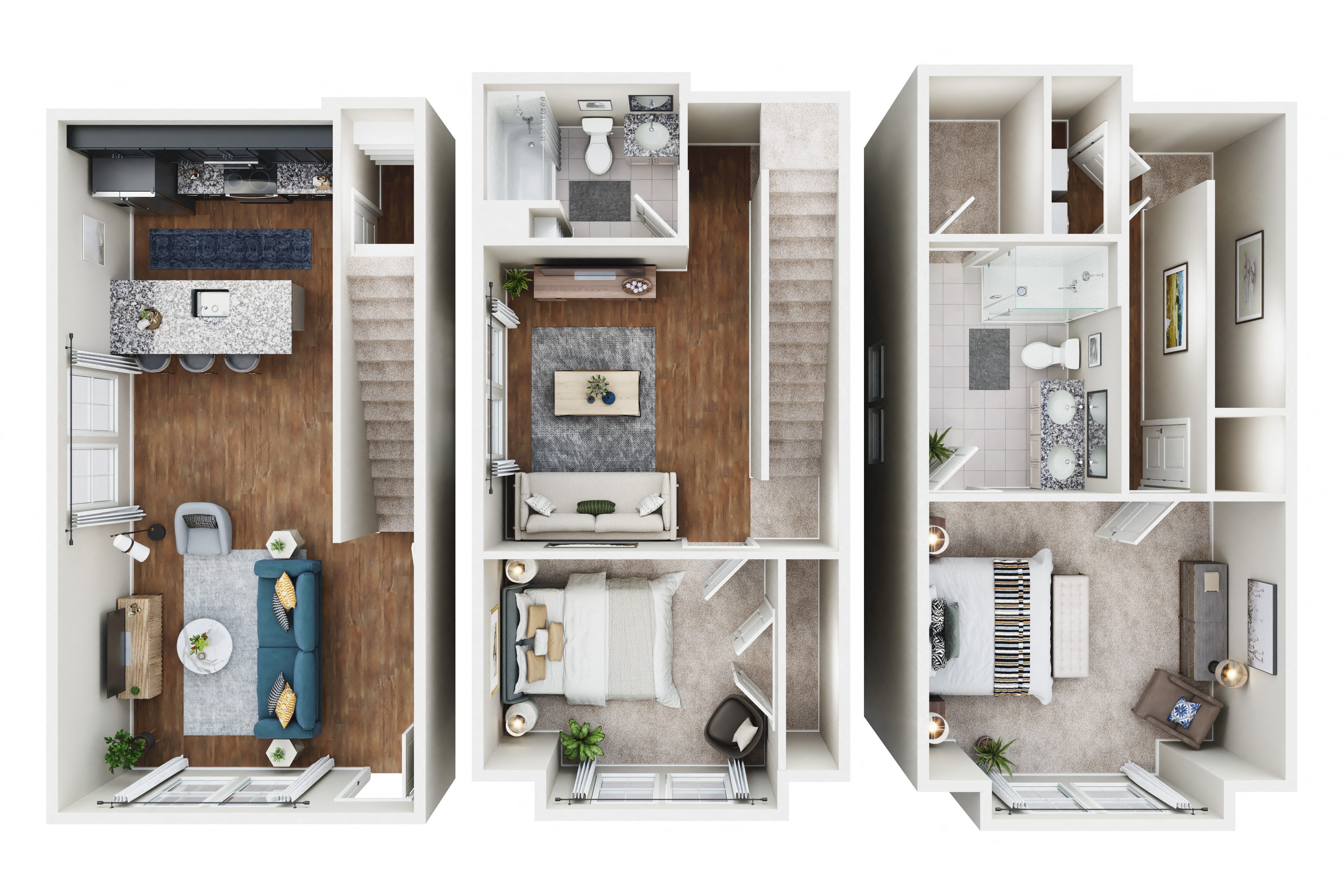 2 bedroom 2 bath K floor plan at Lakeland Town Square Apartments, Lakeland