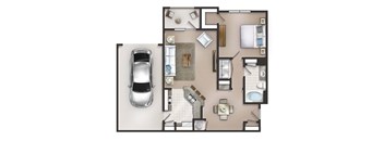 Chester Garage Floor Plan at Lakeside Villas Apartments, Hampton, GA, 30228