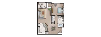 Chester Floor Plan at Lakeside Villas Apartments, Georgia, 30228