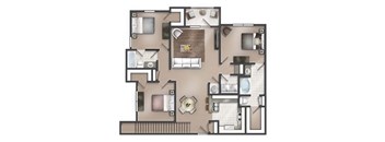 Dartmouth Garage Floor Plan at Lakeside Villas Apartments, Georgia
