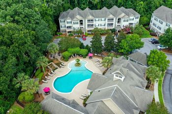 Aerial View of Poolat Legends at Charleston Park Apartments, North Charleston, SC, 29420