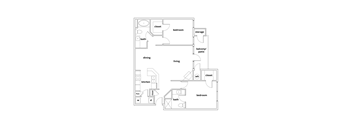 Azalea 2 bedroom 2 bathroom 1068 square feet at Lincoln at Wolfchase, Cordova, TN 38016 