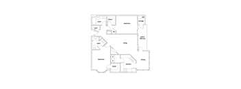 Dogwood floor plan 2 bedroom 2 bathroom 1127 square feet at Lincoln at Wolfchase, Cordova, TN