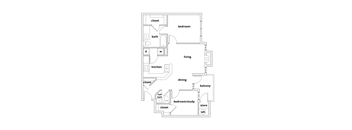 Lily floor plan 2 bedroom 1.5 bathroom 928 square feet at Lincoln at Wolfchase, Cordova Tennessee 