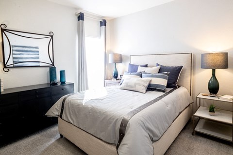 Model bedroom at Lincoln at Wolfchase Apartments, Cordova, TN, 38016