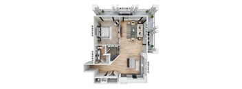 a floor plan of a house with a wooden floor