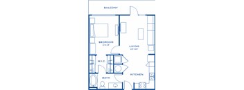 A1 1 bedroom 1 bathroom  Floor Plan at Maitland City Centre, Maitland, 32751