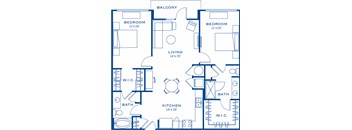 B4 2 bedroom 2 bathroom Floor Plan at Maitland City Centre, Maitland, 32751