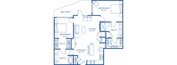 B5 2 bedroom 2 bathroom Floor Plan at Maitland City Centre, Maitland, Florida