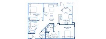 B6 2 bedroom 2 bathroom Floor Plan at Maitland City Centre, Maitland