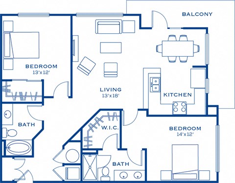 B6 2 bedroom 2 bathroom Floor Plan at Maitland City Centre, Maitland