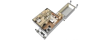 Azure Floor plan one bedroom one bathroom 843 square feet Meridian Park Apartments Collierville TN 38017