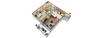 Basil Floor plan one bedroom one bathroom Meridian Park Apartments Collierville TN 38017