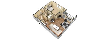 Demure Floor plan one bedroom one bathroom Merdian Park Collierville TN 38017