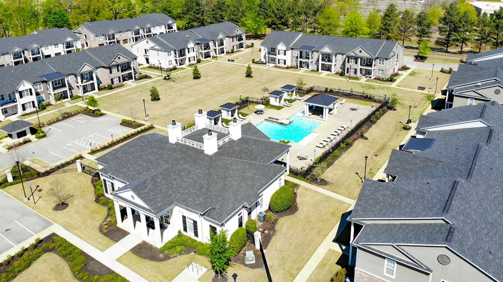 Aerial view of community at Meridian Park in Collierville, TN 38017