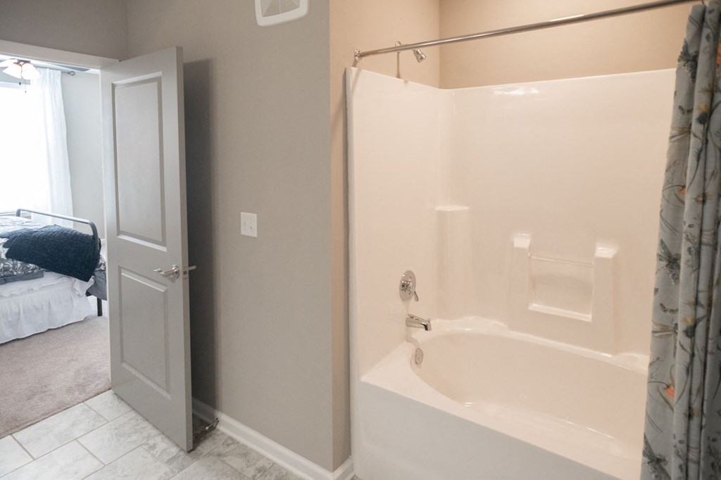 Primary bathroom with tub at Meridian Park in Collierville, TN 38017