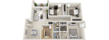 3 Bed 2 Bath Floorplan B at Mill House at East Cobb, Marietta, GA 30067 