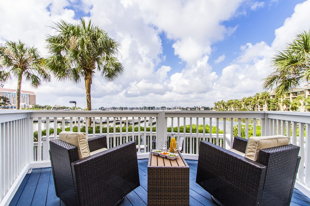 View of the marina at The Moorings, League City, TX