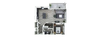 bedroom floor plan an in 3d at Livano Nations, Tennessee