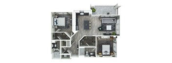 a floor plan of a 1 bedroom apartment at princeton court apartments in dallas, tx  at Livano Nations, Nashville